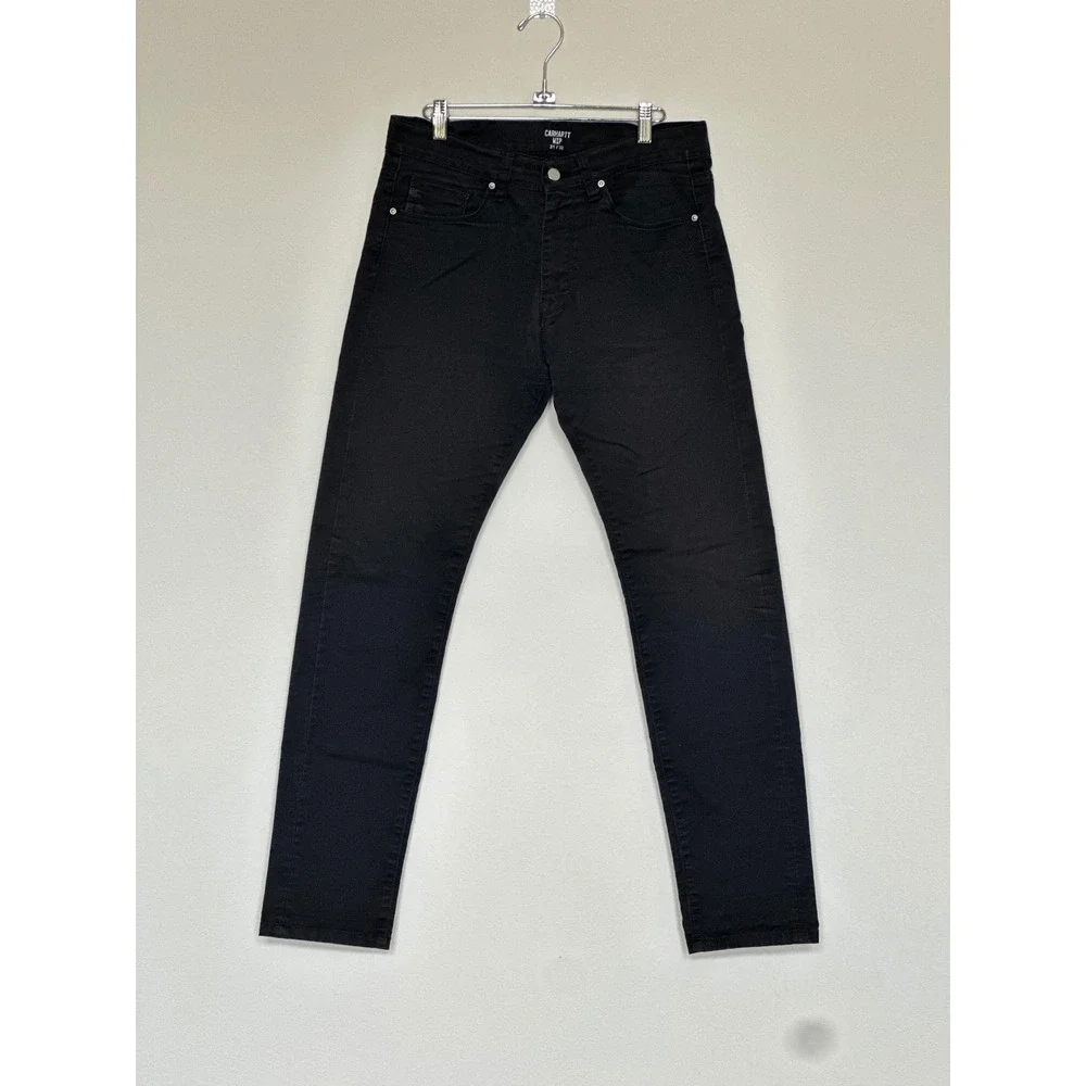 Carhartt WIP Work In Progress Vicious Pants Black Men 31x32 Slim Fit Chino Jeans